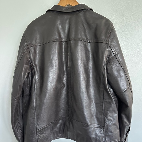 Wilson’s Leather Sean Vintage Leather Jacket Brown Large - Picture 10 of 12